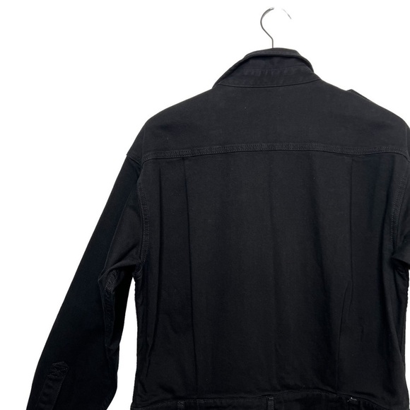 Current Elliot Black Shortall Denim Long Sleeve Collared Women’s Romper Sz 4 - Picture 11 of 13